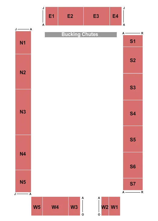seating chart for Oakley Rodeo - Rodeo - eventticketscenter.com