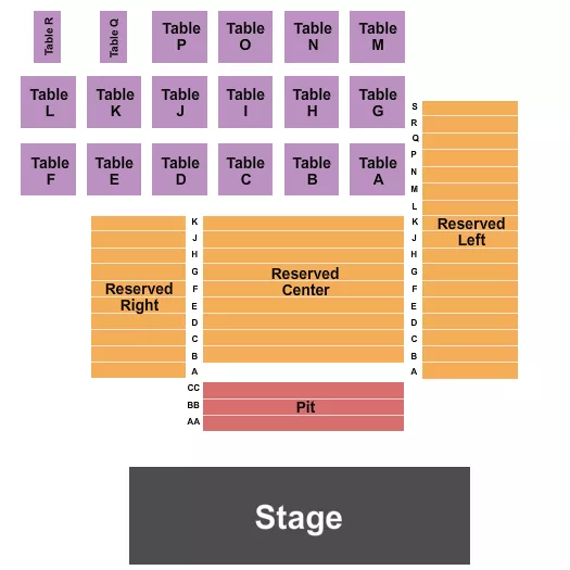 seating chart for Oaks Theater - Endstage 2 - eventticketscenter.com