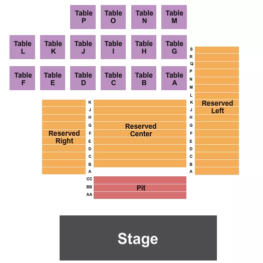 seating chart for Oaks Theater - Endstage 3 - eventticketscenter.com