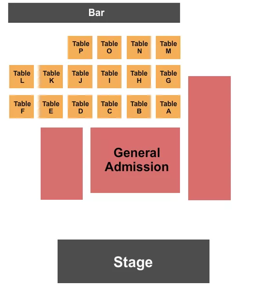 seating chart for Oaks Theater - Endstage GA & Tables - eventticketscenter.com