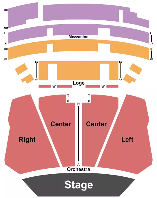 seating chart for Oceana Theater - Endstage - eventticketscenter.com