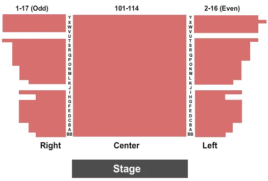 seating chart for Ogunquit Playhouse - End Stage - eventticketscenter.com