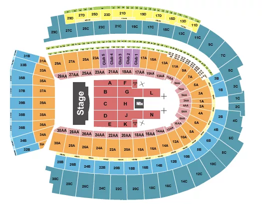 seating chart for Ohio Stadium - Bruno Mars - eventticketscenter.com
