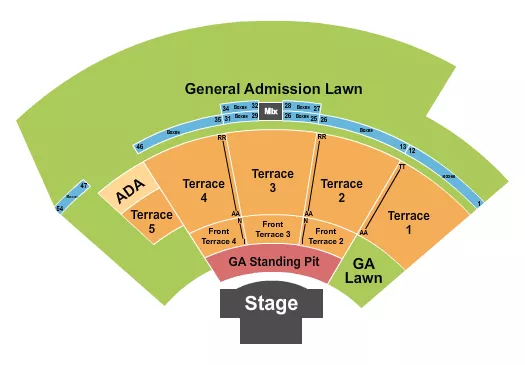 seating chart for Oklahoma City Zoo Amphitheatre - Endstage GA Pit - eventticketscenter.com
