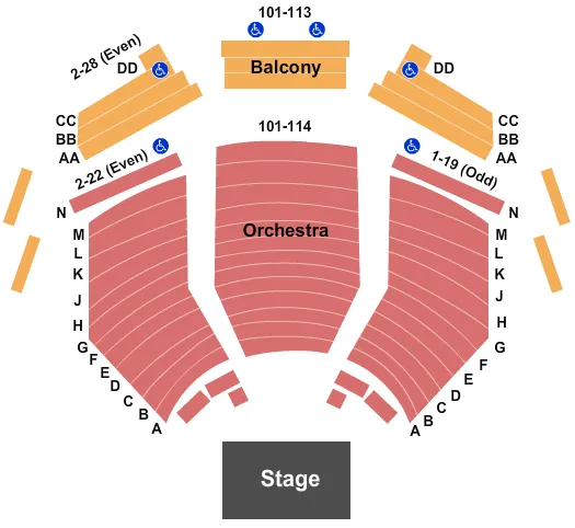 seating chart for Old Globe Theatre - The Old Globe - Endstage 2 - eventticketscenter.com