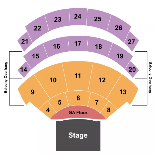 seating chart for OLG Stage At Niagara Fallsview Casino Resort - Endstage GA Floor - eventticketscenter.com
