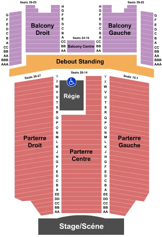 seating chart for Olympia Theatre - Montreal - Endstage 2 - eventticketscenter.com