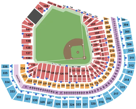 seating chart for Oracle Park - Baseball - eventticketscenter.com