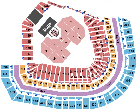 seating chart for Oracle Park - Def Leppard - eventticketscenter.com