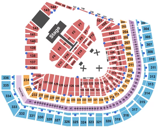 seating chart for Oracle Park - Post Malone - eventticketscenter.com