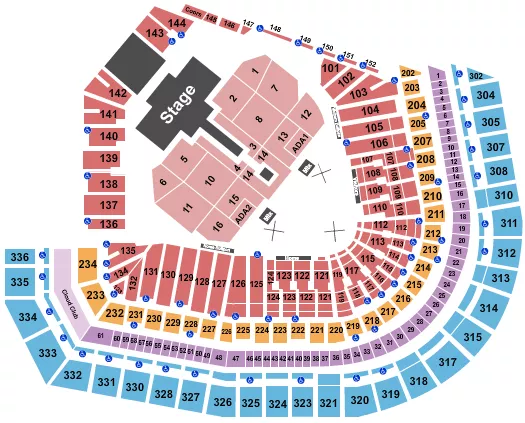 seating chart for Oracle Park - Shakira - eventticketscenter.com