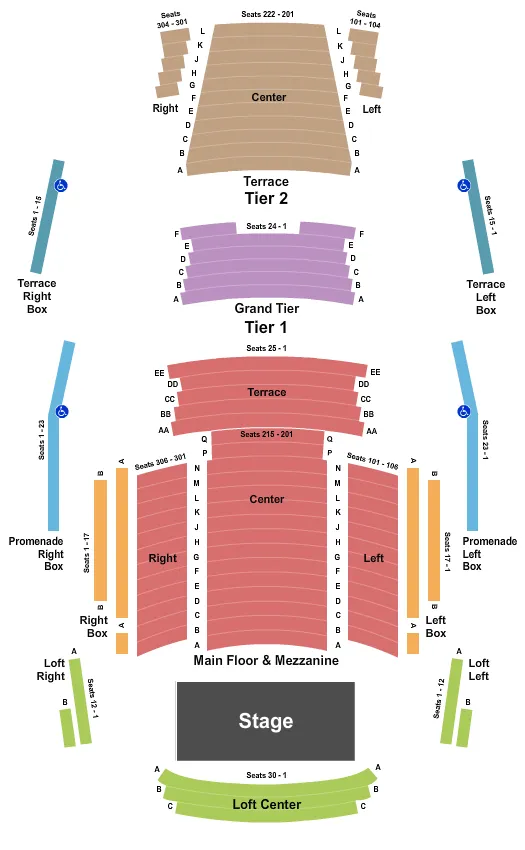 seating chart for Ordway Concert Hall at Ordway Center For Performing Arts - End Stage - eventticketscenter.com