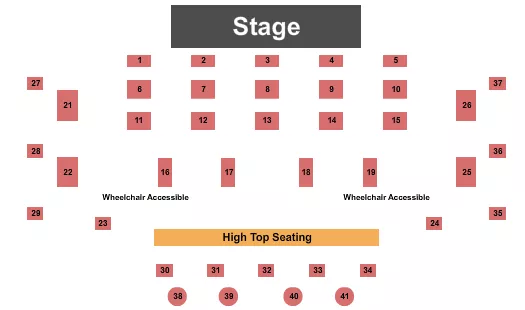 seating chart for Oregon Cabaret Theatre - Endstage - eventticketscenter.com