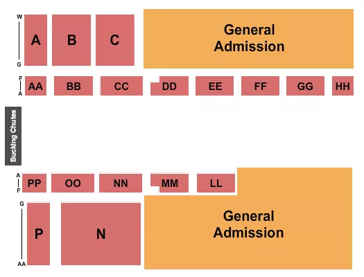 seating chart for Oregon Horse Center - Eugene Pro Rodeo - eventticketscenter.com
