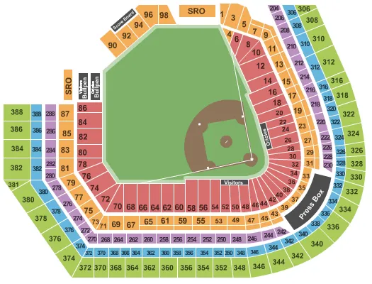 seating chart for Oriole Park At Camden Yards - Baseball - eventticketscenter.com