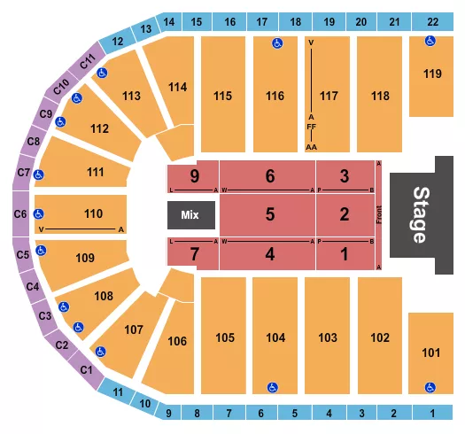 seating chart for Orleans Arena - The Orleans Hotel - Fitness - eventticketscenter.com