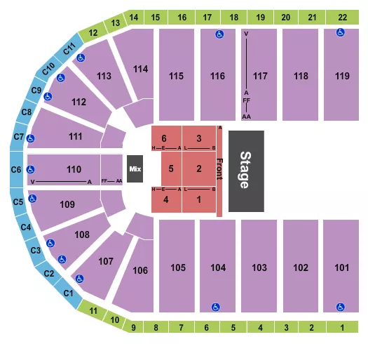 seating chart for Orleans Arena - The Orleans Hotel - Half House 2 - eventticketscenter.com