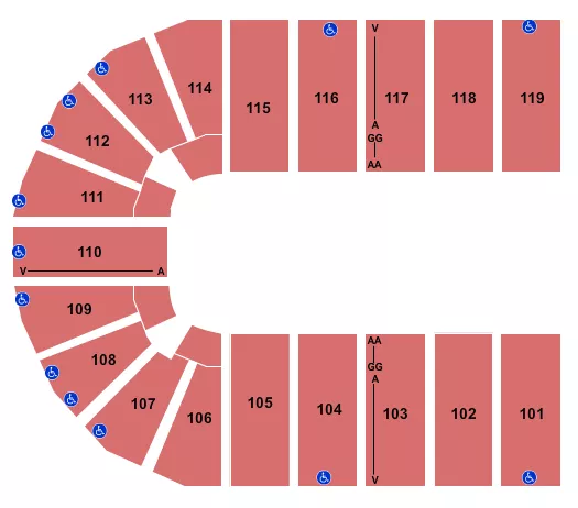 seating chart for Orleans Arena - The Orleans Hotel - Open Floor 2 - eventticketscenter.com