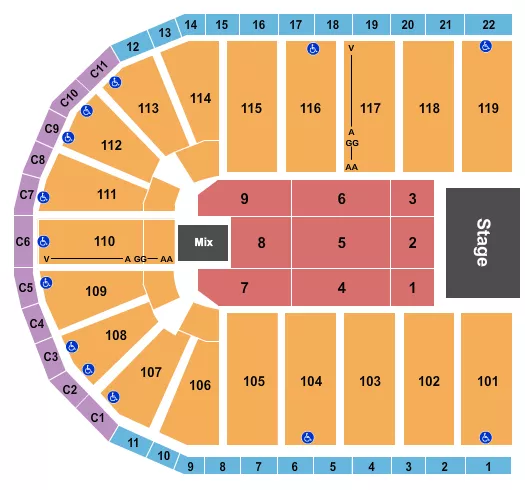 seating chart for Orleans Arena - The Orleans Hotel - TSO - eventticketscenter.com