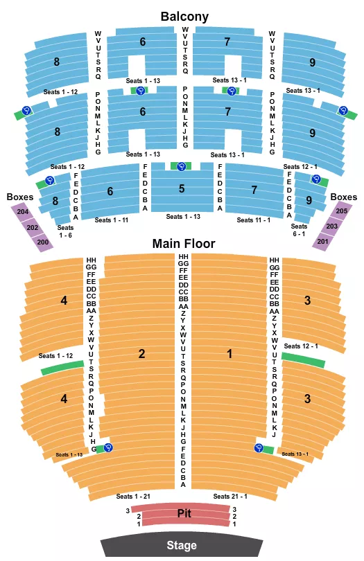 seating chart for Orpheum Theatre - Minneapolis - End Stage - eventticketscenter.com