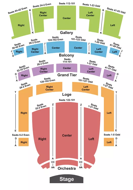 seating chart for Orpheum Theatre - Omaha - End Stage - eventticketscenter.com