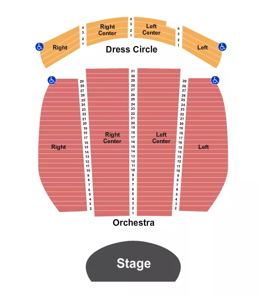 seating chart for Orpheum Theatre - Vancouver - End Stage - No Balcony - eventticketscenter.com