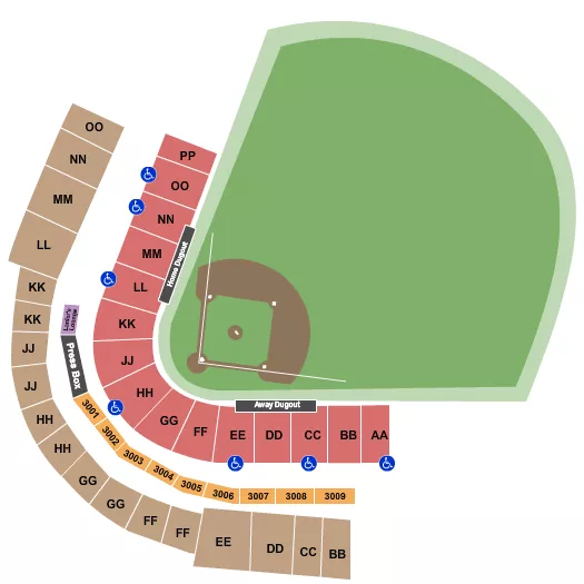 seating chart for Ottawa Stadium - Baseball - eventticketscenter.com