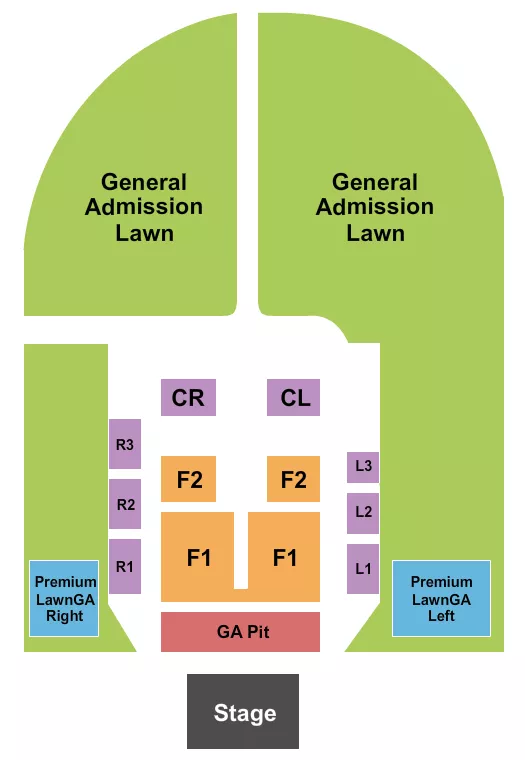 seating chart for Outdoor Amphitheater At Ford Idaho Center  - Endstage GA Pit/Premium - eventticketscenter.com