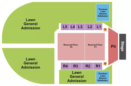 seating chart for Outdoor Amphitheater At Ford Idaho Center  - Endstage GA Pit 2 - eventticketscenter.com