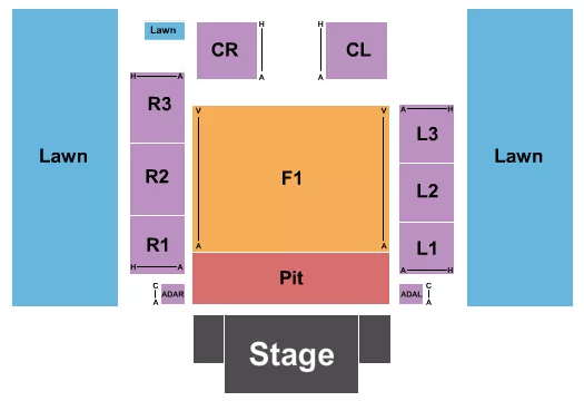 seating chart for Outdoor Amphitheater At Ford Idaho Center  - Endstage GA Pit w/F1 - eventticketscenter.com