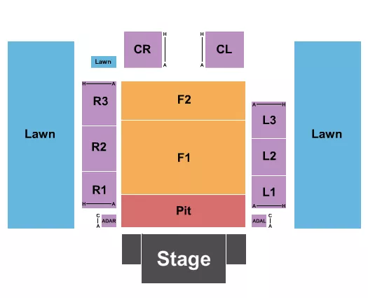 seating chart for Outdoor Amphitheater At Ford Idaho Center  - Endstage Pit - eventticketscenter.com