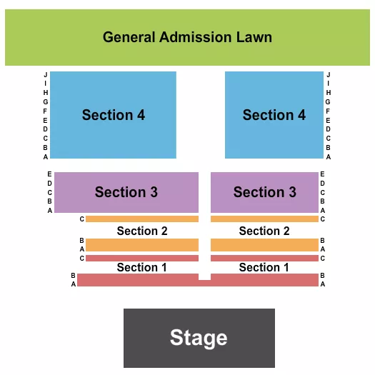 seating chart for The Outdoor Corral Stage at Kansas Crossing Casino & Hotel - Endstage - eventticketscenter.com