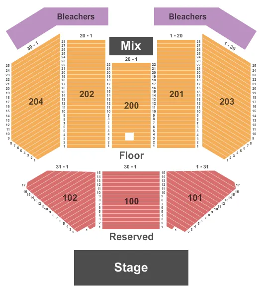 seating chart for Outdoor Venue At Seneca Niagara Resort & Casino - End Stage - eventticketscenter.com