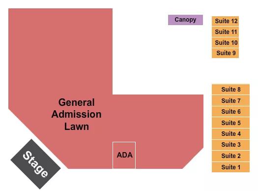 seating chart for Outlaw Field at The Idaho Botanical Garden - Rainbow Kitten Surprise - eventticketscenter.com