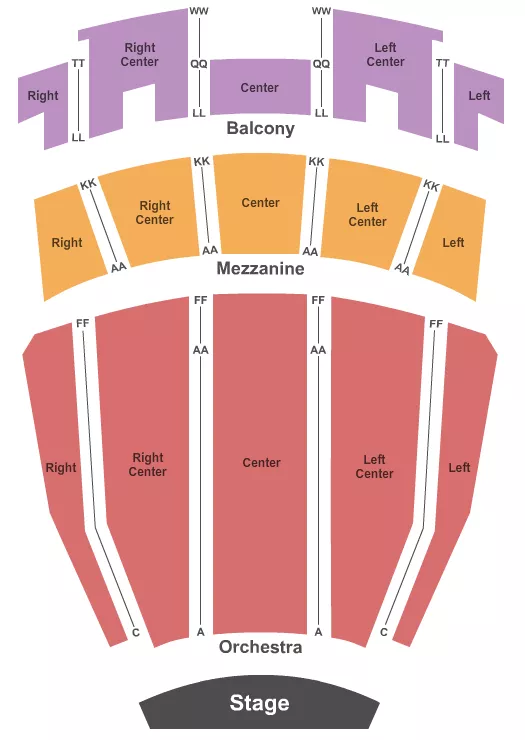 seating chart for Ovens Auditorium - End Stage - eventticketscenter.com