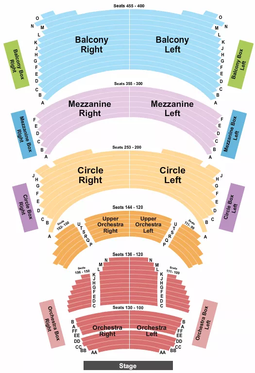 seating chart for Overture Hall At Overture Center for the Arts - Endstage RL - eventticketscenter.com