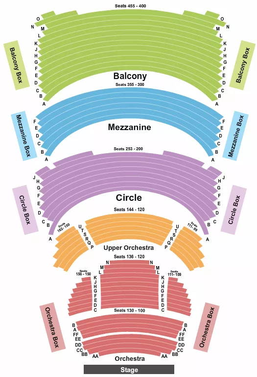 seating chart for Overture Hall At Overture Center for the Arts - Endstage - eventticketscenter.com
