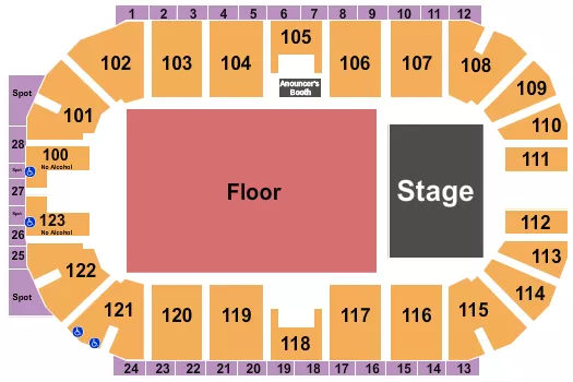 seating chart for Ovintiv Events Centre - Endstage - GA Seated Floor - eventticketscenter.com