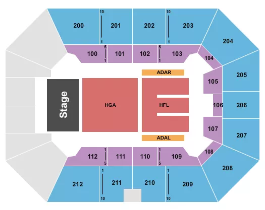 seating chart for Owensboro Sportscenter - Endstage GA Pit - eventticketscenter.com
