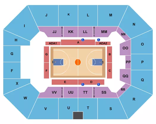 seating chart for Owensboro Sportscenter - Basketball - Globetrotters - eventticketscenter.com