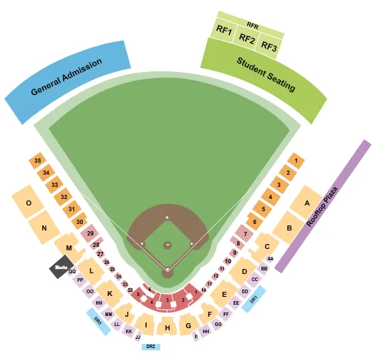 seating chart for Oxford University Stadium At Swayze Field - Baseball - eventticketscenter.com