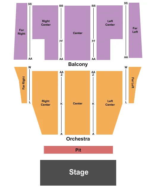 seating chart for Oxnard Performing Arts Center - End Stage - eventticketscenter.com