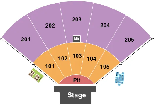 seating chart for Ozarks Amphitheater - Missouri - End Stage - eventticketscenter.com