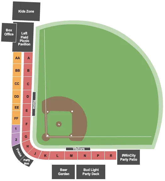 seating chart for Ozinga Field - Baseball - eventticketscenter.com