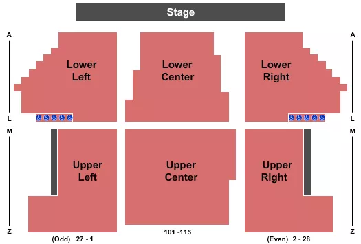 seating chart for Buffalo State Performing Arts Center - End Stage - eventticketscenter.com