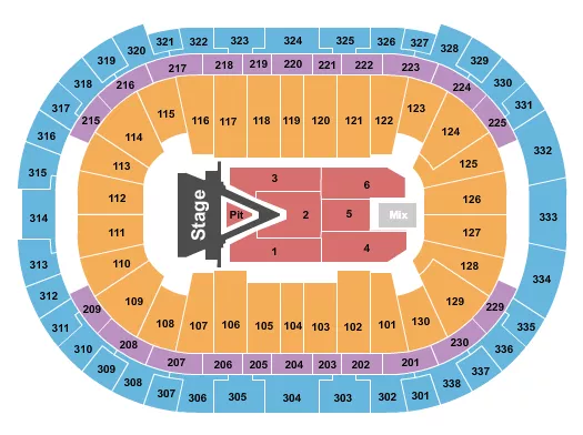 seating chart for PNC Arena - Aerosmith 2023 - eventticketscenter.com
