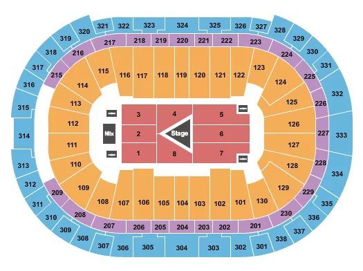 seating chart for PNC Arena - Center Stage 2 - eventticketscenter.com