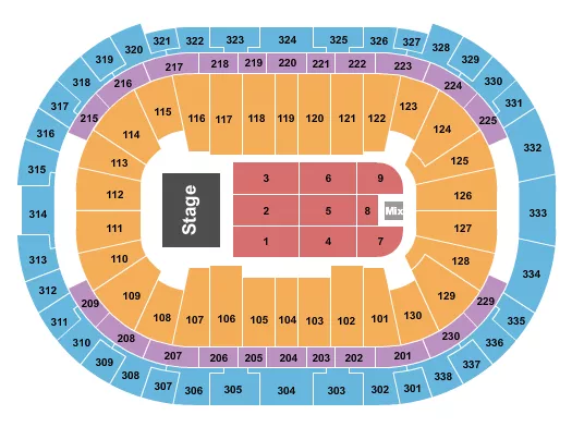 seating chart for PNC Arena - End Stage 4 - eventticketscenter.com
