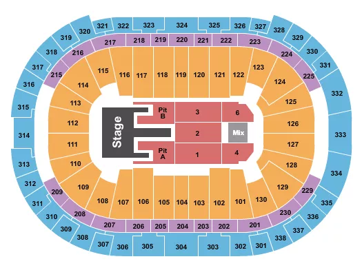 seating chart for PNC Arena - Kane Brown - eventticketscenter.com