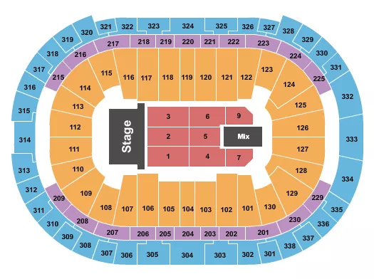 seating chart for Lenovo Center - TSO 2024 - eventticketscenter.com